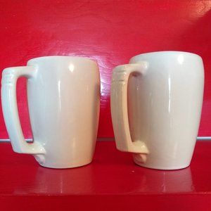 2 Frankoma large tan mugs (5M)